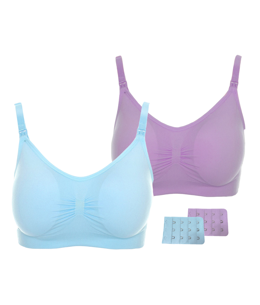 Biustonosz Ciążowy do Karmienia Piersią Niebieski Fioletowy L 2 szt