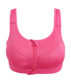 Sportowy Treningowy Biustonosz Top Plus Size Zapięcie na Zamek Różowy XL