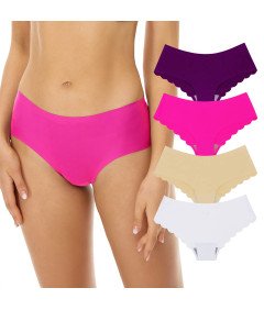 Majtki Damskie z Niskim Stanem Wycięciem Niewidoczne Zestaw 4 Sztuki L