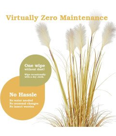 Sztuczna Trawa Pampasowa Ozdobna w Doniczce 150 cm Złota Dekoracyjna