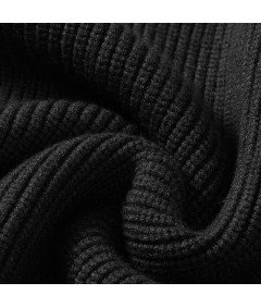 Damski Sweter Okrągły Dekolt Guziki Miękki Ciepły Elegancki Czarny S