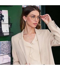 Damska Bluzka Dekolt V Bufiaste Rękawy Elegancka Stylowa Vintage Beżowa M