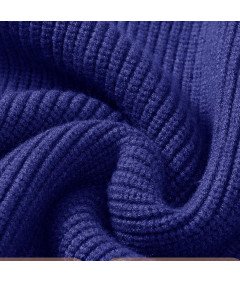 Damski Sweter Okrągły Dekolt Guziki Miękki Ciepły Elegancki Niebieski S