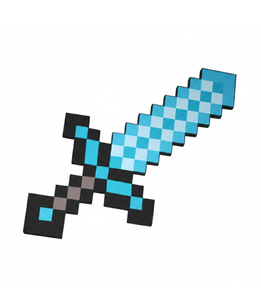 Miecz Minecraft Piankowy Diamentowy Niebieski Akcesoria do Zabawy 45 cm