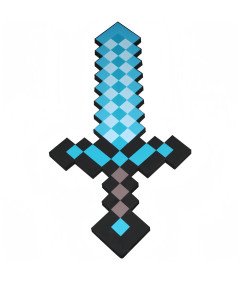 Miecz Minecraft Piankowy Diamentowy Niebieski Akcesoria do Zabawy 45 cm