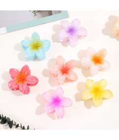 Spinki Klipsy Klamry do Włosów Hawajskie Kwiaty Kolorowe 12 szt 8,5 cm