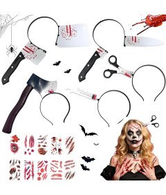 Opaski na Głowę Akcesoria Halloween Tasak Nóż Naklejk Zestawi 35 Elementów