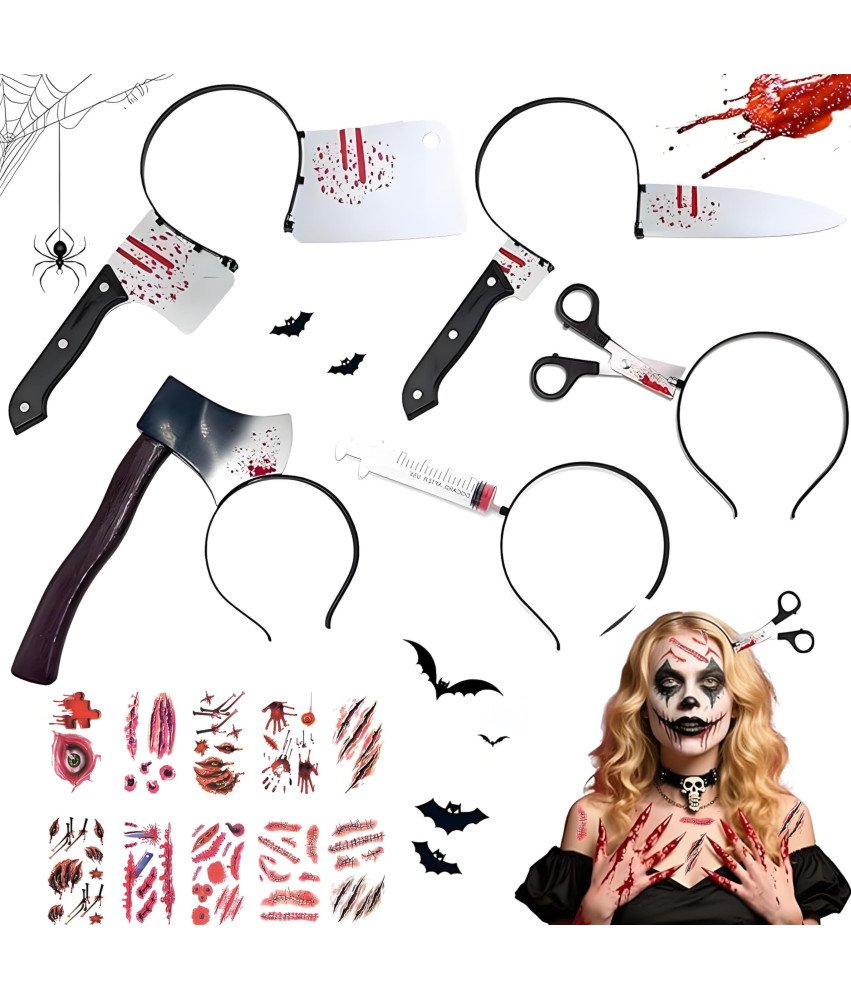 Opaski na Głowę Akcesoria Halloween Tasak Nóż Naklejk Zestawi 35 Elementów