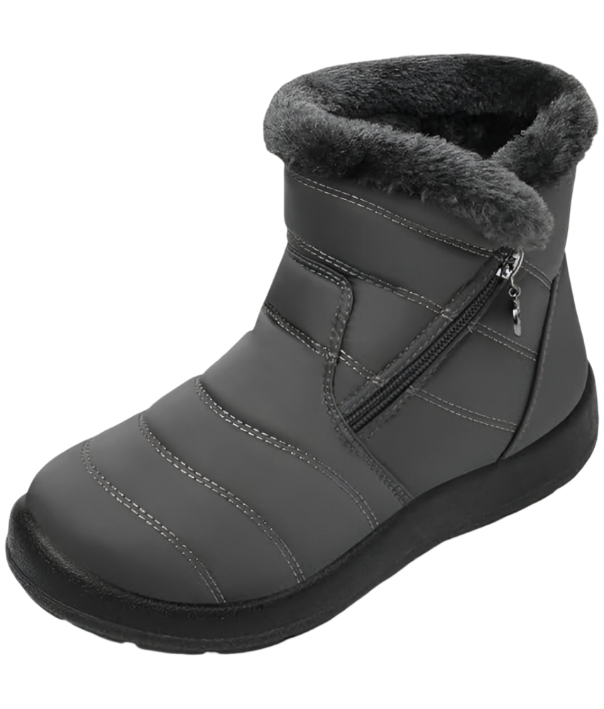 SCECOCRS Damskie Buty Zimowe Śniegowce Ocieplane Wodoodporne Szare 41 EU