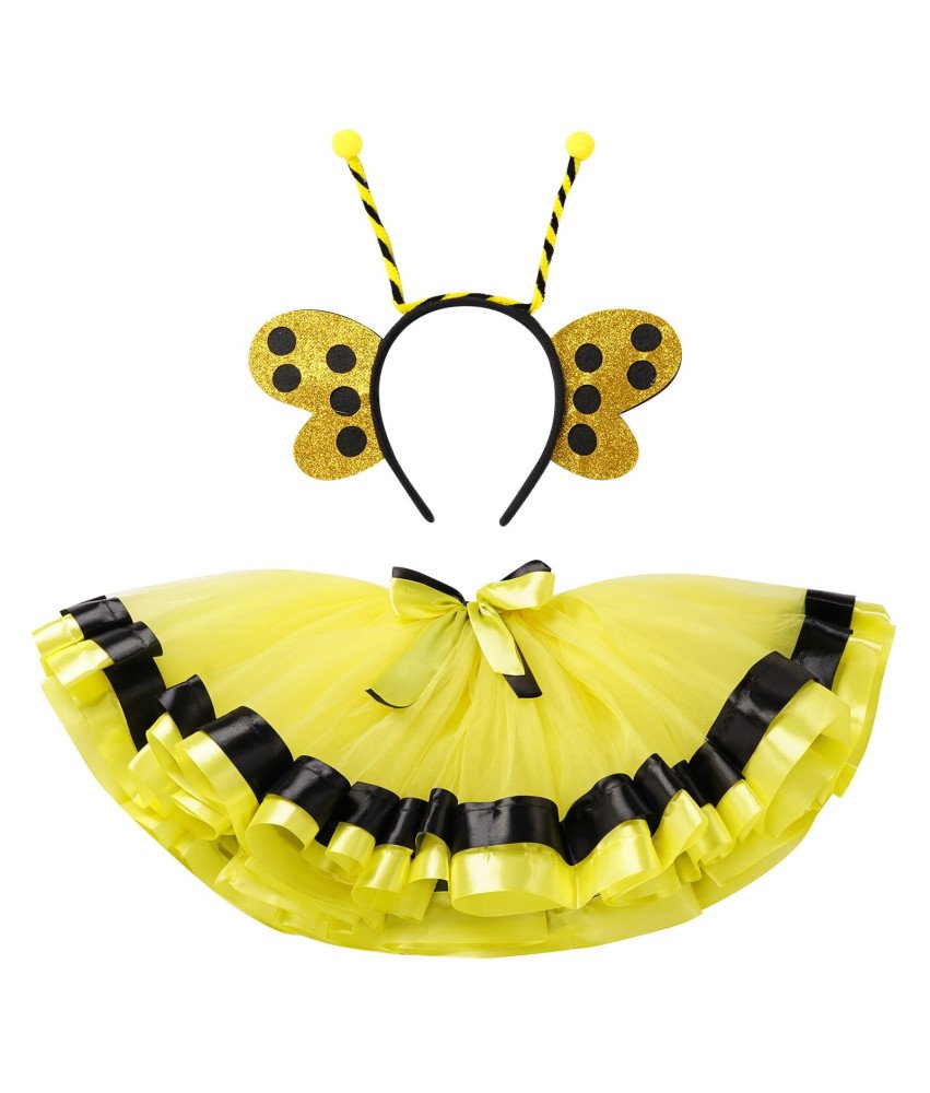 Kostium Przebranie Strój Karnawał Pszczoły dla Dziewczynek 6-8 Lat Żółty