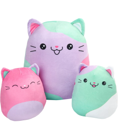 Pluszowa Poduszka Pluszak Kot Miękki Squishy Zestaw 3 szt 17 cm 30 cm
