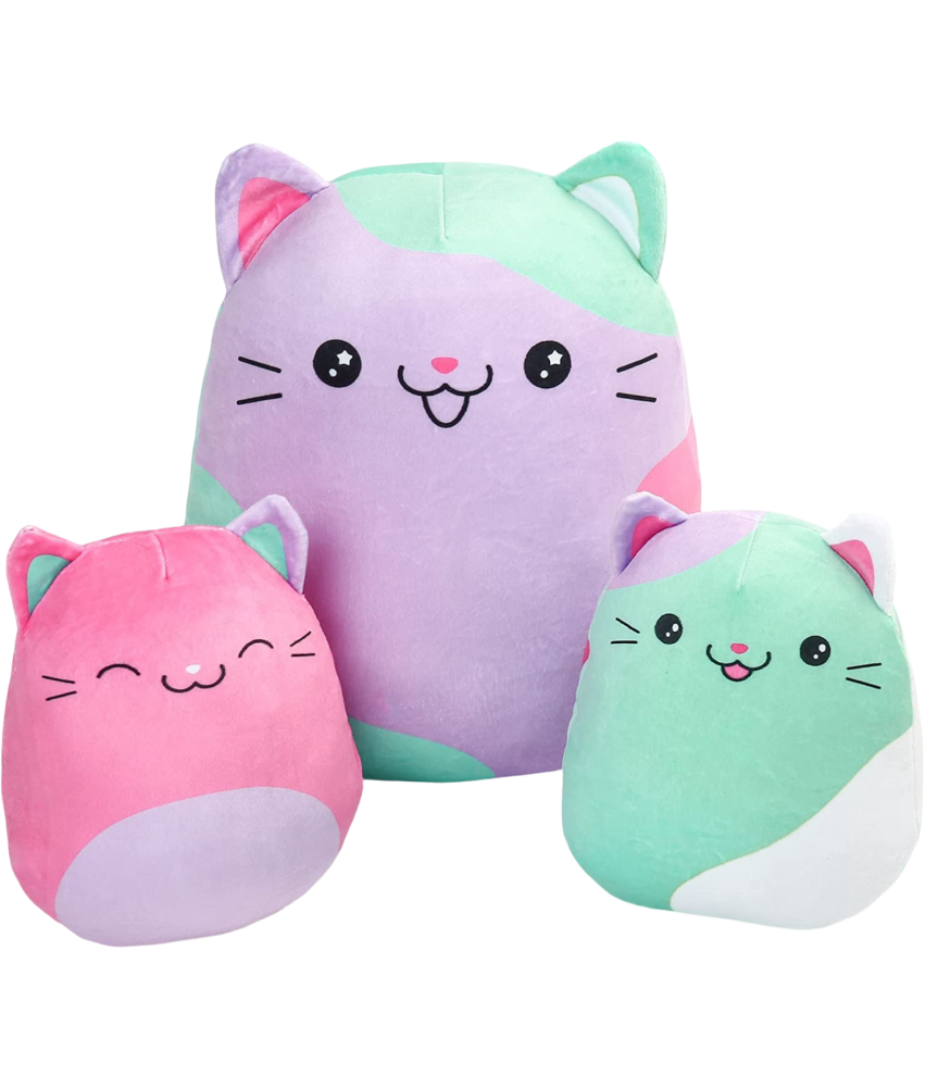 Pluszowa Poduszka Pluszak Kot Miękki Squishy Zestaw 3 szt 17 cm 30 cm