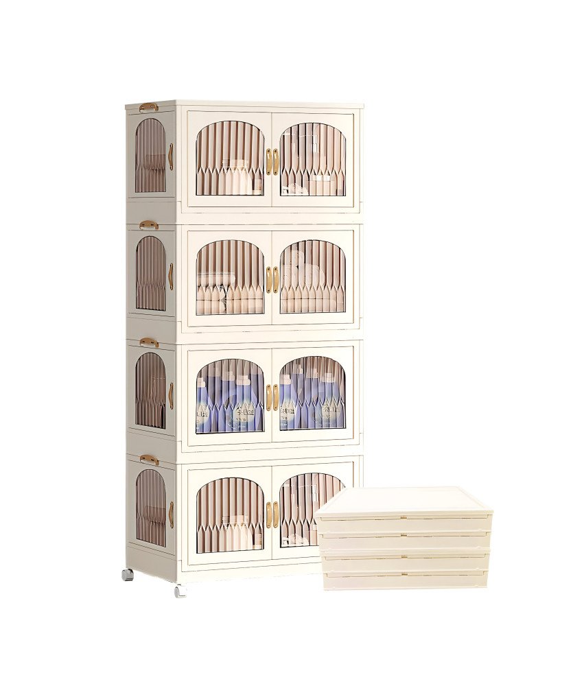 Szafka Składane Skrzynie z Pokrywką 4 Poziomy 225 L 126,5 x 55 x 32,5 cm