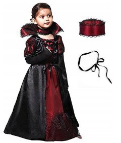 Kostium Strój Wampira Wampirzyca Przebranie Halloween Karnawał 110/120 cm