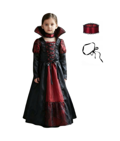 Kostium Strój Wampira Wampirzyca Przebranie Halloween Karnawał 130/140 cm