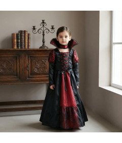 Kostium Strój Wampira Wampirzyca Przebranie Halloween Karnawał 130/140 cm