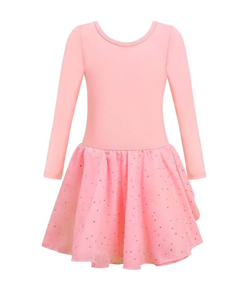 Body Baletowe ze Spódnicą Tutu Strój Baletnicy Długi Rękaw Różowy 130 cm