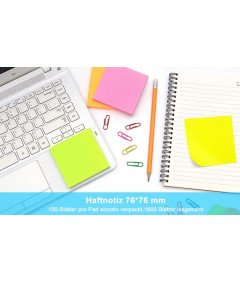 Karteczki Samoprzylepne Notes Zestaw 1600 Kartek 76x76 mm MIX Kolorów