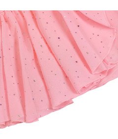 Body Baletowe ze Spódnicą Tutu Strój Baletnicy Długi Rękaw Różowy 140 cm