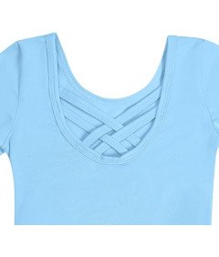 Body Baletowe ze Spódnicą Tutu Strój Baletnicy Długi Rękaw Niebieskie 130cm