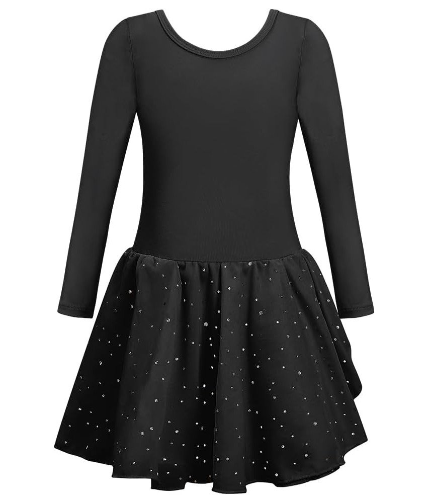 Body Baletowe ze Spódnicą Tutu Strój Baletnicy Długi Rękaw Czarne 120 cm