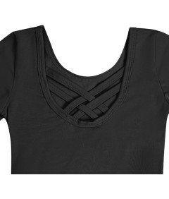 Body Baletowe ze Spódnicą Tutu Strój Baletnicy Długi Rękaw Czarne 120 cm