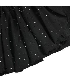 Body Baletowe ze Spódnicą Tutu Strój Baletnicy Długi Rękaw Czarne 120 cm