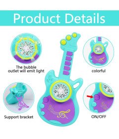 Maszyna do Baniek Mydlanych Gitara Automat Muzyka Oświetlenie Led + Płyn