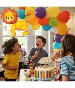 Gigantyczny Balon Foliowy 3D Lew Stojąca Zabawka Zoo Dekoracja Safari 54 cm