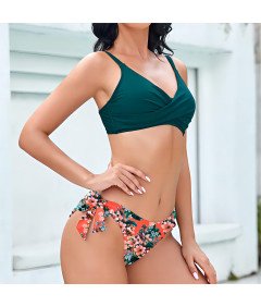 Mooncore Bikini Women Push Up Turkusowe Kwiatowe Wyszczuplające Rozmiar 2XL