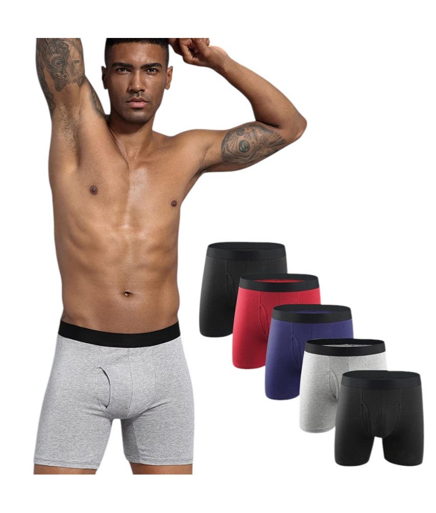 Bawełniane Bokserki Męskie Elastyczne Zestaw 5 Sztuk Majtki Oddychające S
