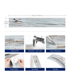 FunStick Panele Płytki Winylowe Samoprzylepne Blue Wood 15 szt. 90x15 cm