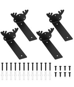 Wsporniki do Półek Podpórki Wsporniki Półek 15 cm Stalowe Czarne 4-PAK