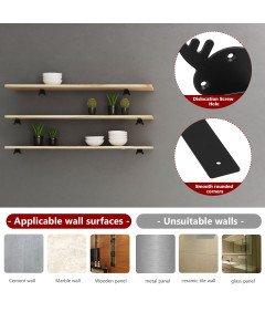 Wsporniki do Półek Podpórki Wsporniki Półek 15 cm Stalowe Czarne 4-PAK