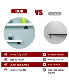 Wsporniki do Półek Podpórki Wsporniki Półek 22,5 cm Stalowe Czarne 4-PAK