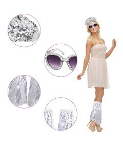 Kostium Lata 70 80 Zestaw Akcesoriów Disco Retro Przebranie Karnawałowe