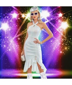 Kostium Lata 70 80 Zestaw Akcesoriów Disco Retro Przebranie Karnawałowe