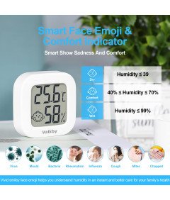Vaikby Cyfrowy Termometr Wewnętrzny Higrometr do Pomieszczeń Zestaw 4 Sztuk