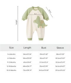 Kombinezon dla Noworodka Bawełniany Długi Rękaw Dinozur 18-24 miesięcy