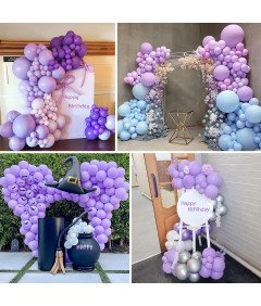 Lateksowe Balony Dekoracyjne Urodzinowe Imprezowe Fioletowe 30,5 cm 100 szt