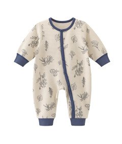 Kombinezon dla Noworodka Bawełniany Długi Rękaw Pluszowy 0-3 miesięcy
