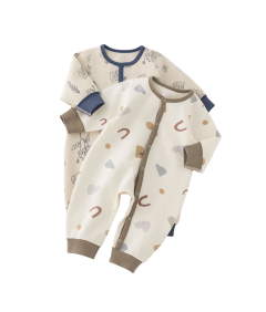 Kombinezon dla Noworodka Bawełniany Długi Rękaw Pluszowy 0-3 miesięcy