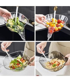 GOSHIES Miska Drenażowa z Lejkiem 3 Sztuki Rękawiczki i ścierka