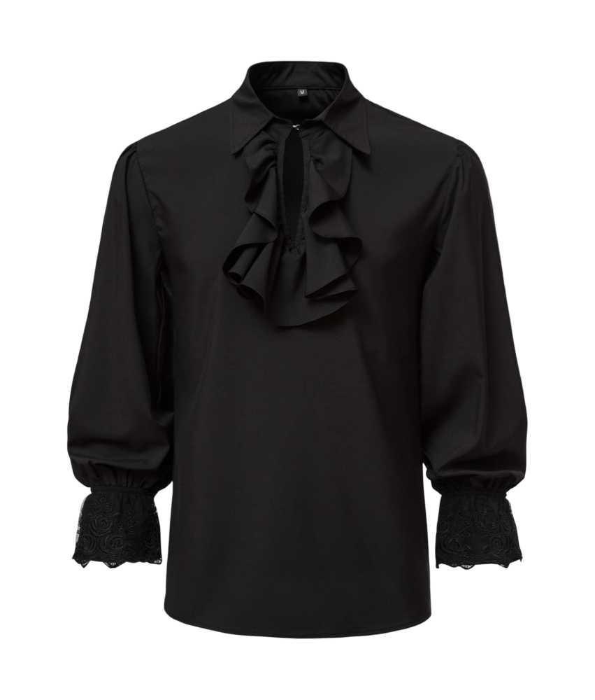 Męska Koszula Renesansowa Piracka Średniowieczna Strój Cosplay Czarna S