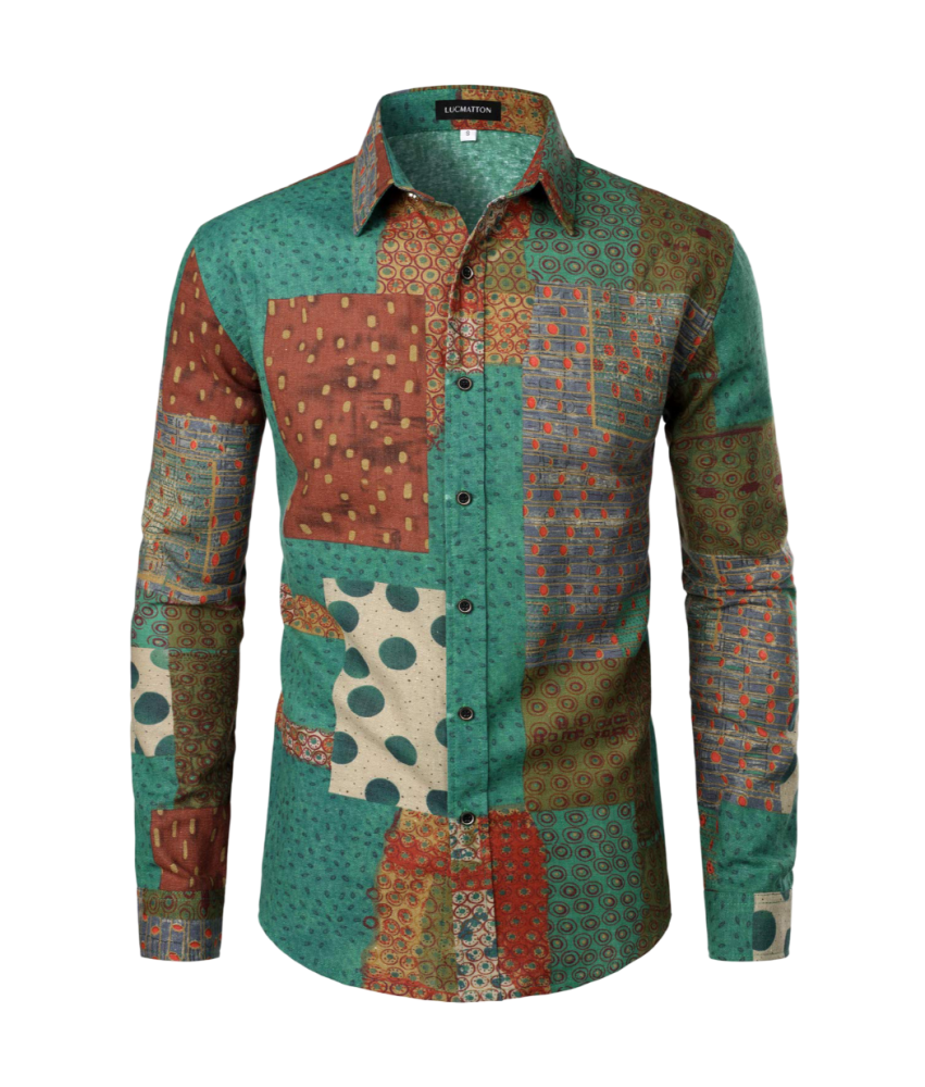 Męska Koszula Lniana w Kratę Elegancka Stylowa Zielona Slim Fit XXL