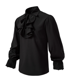 Męska Koszula Renesansowa Piracka Średniowieczna Strój Cosplay Czarna S