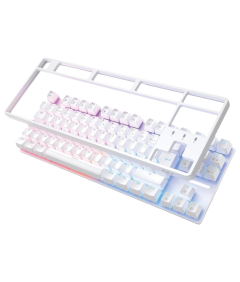 Klawiatura Mechaniczna Gamingowa TKL AZERTY Przewodowa RGB Hot Swap Biała