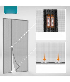 Moskitiera Magnetyczna na Drzwi Balkonowe Tarasowe Ochronna  85 x 220 cm