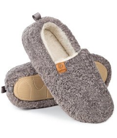 Damskie Kapcie Miękkie Pianka Memory Ocieplane Podszewka Szare 39,5 EU