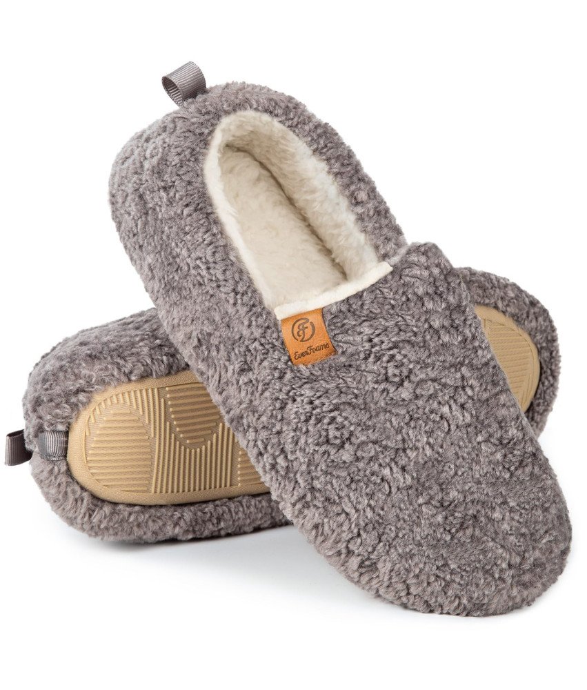 Damskie Kapcie Miękkie Pianka Memory Ocieplane Podszewka Szare 39,5 EU